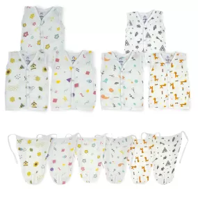 Muslin Jabla and Nappy Set- 100% Organic Cotton - Extra soft Langot & Jablas (Pack of 6)