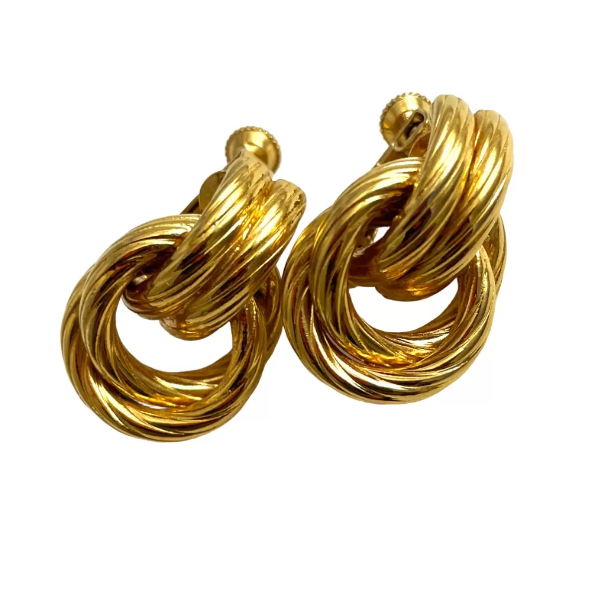 Napier Gold Knot Earrings Clip On