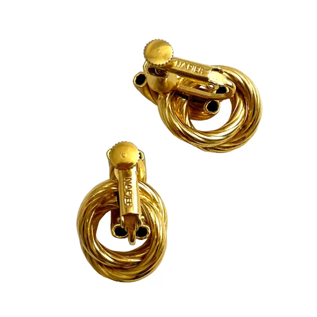 Napier Gold Knot Earrings Clip On