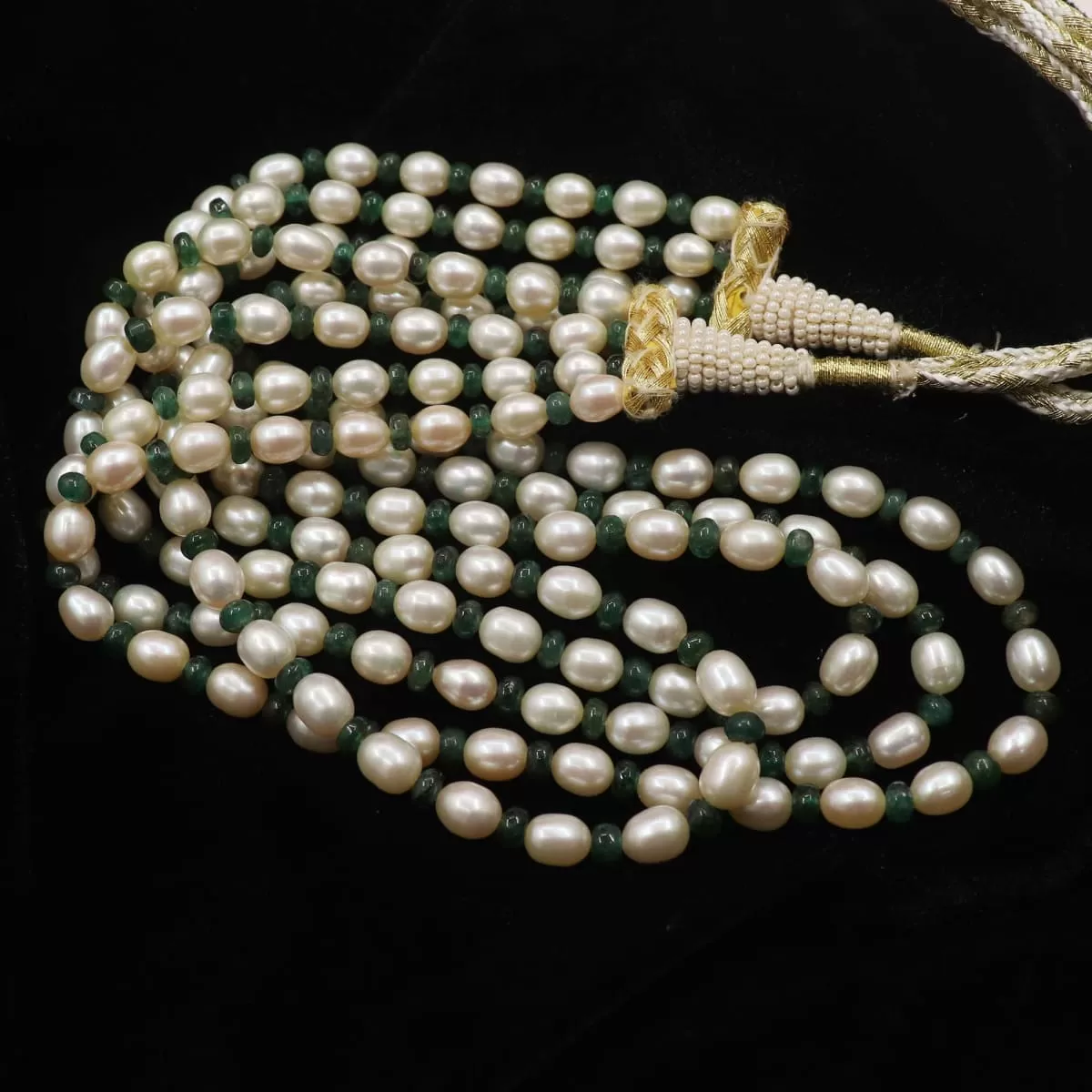 Natural Emerald with Pearl Necklace Jewelry Design By Surabhi