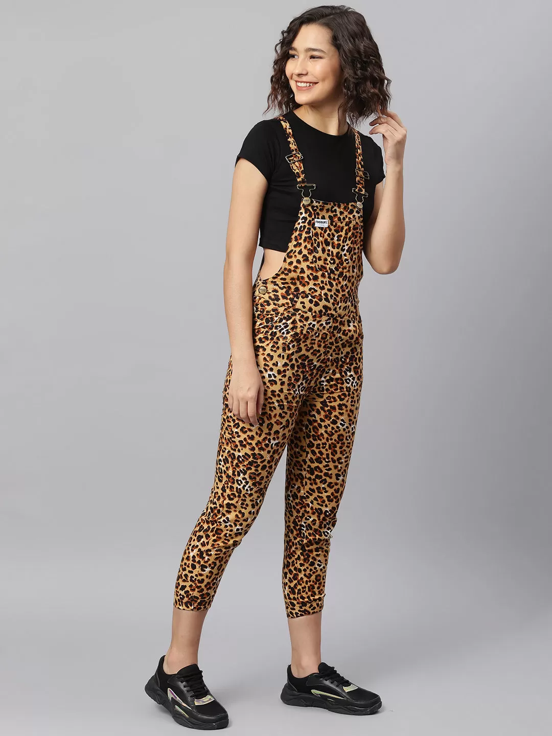 NaughtyDungaree® Leopard Print Womens Dungaree