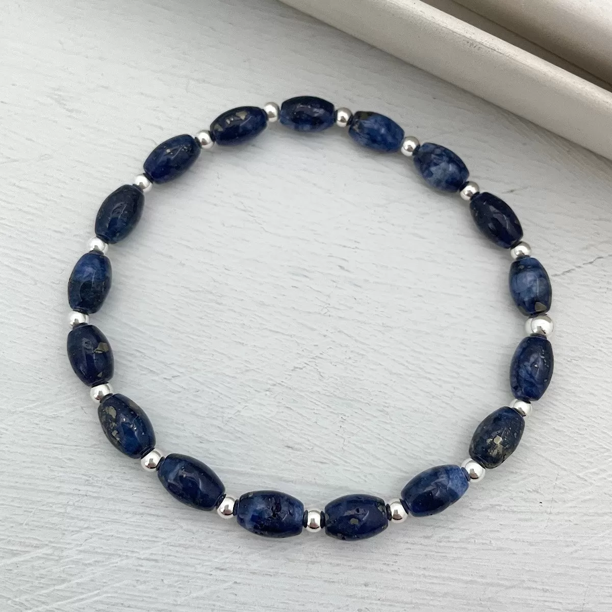 Navy Blue Quartz Bead Bracelet Limited Edition