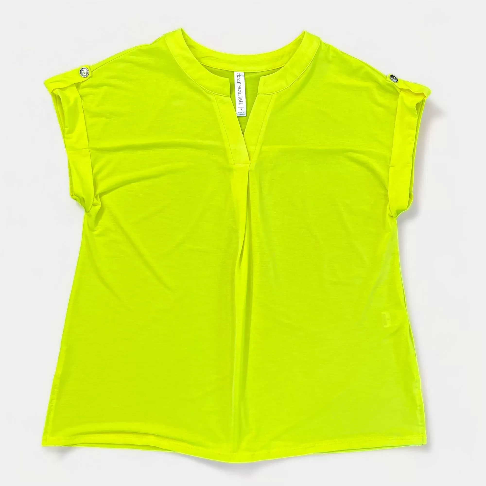 Neon Yellow Lizzy Short Sleeve Top [NO RETURNS]