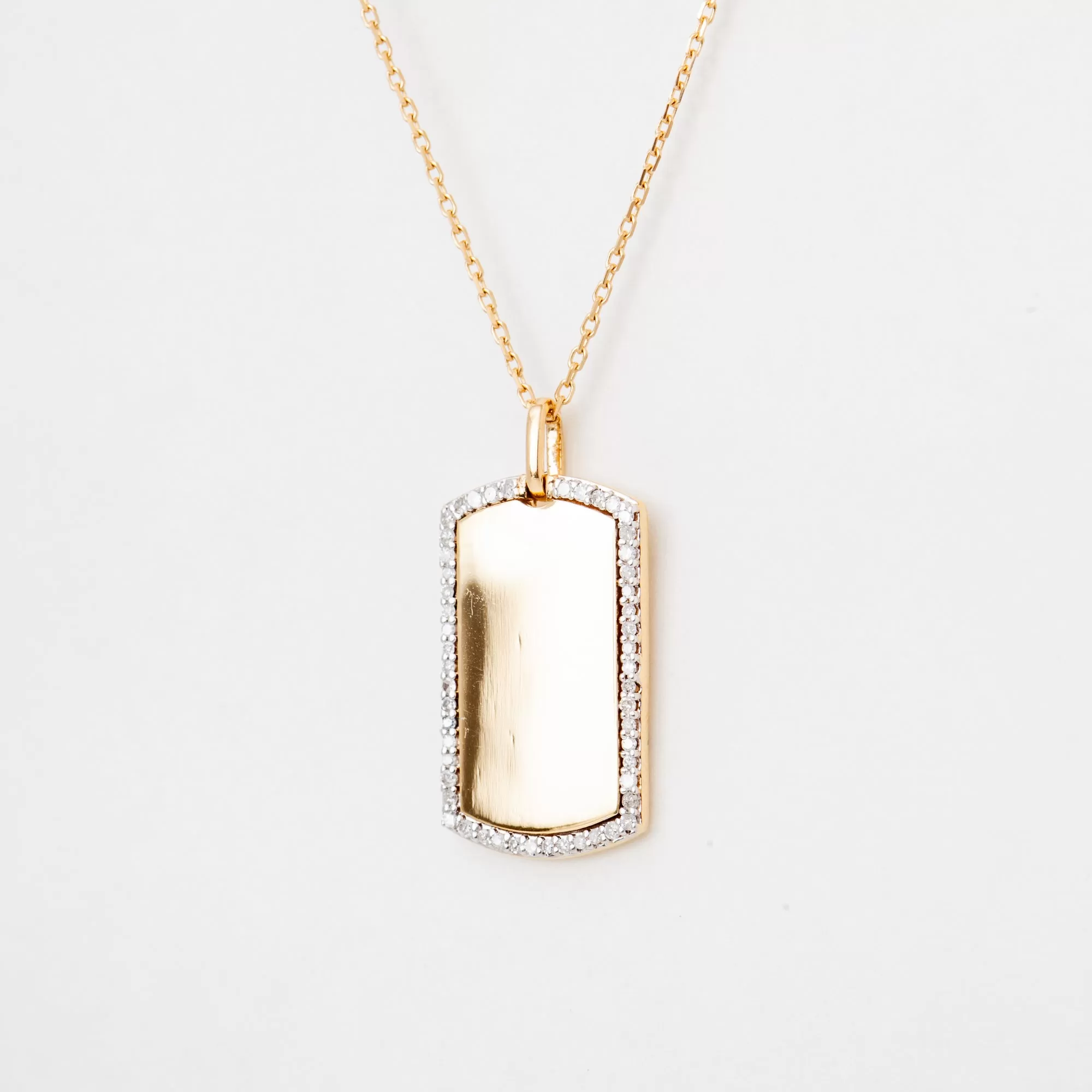 Pavé Dog Tag Necklace