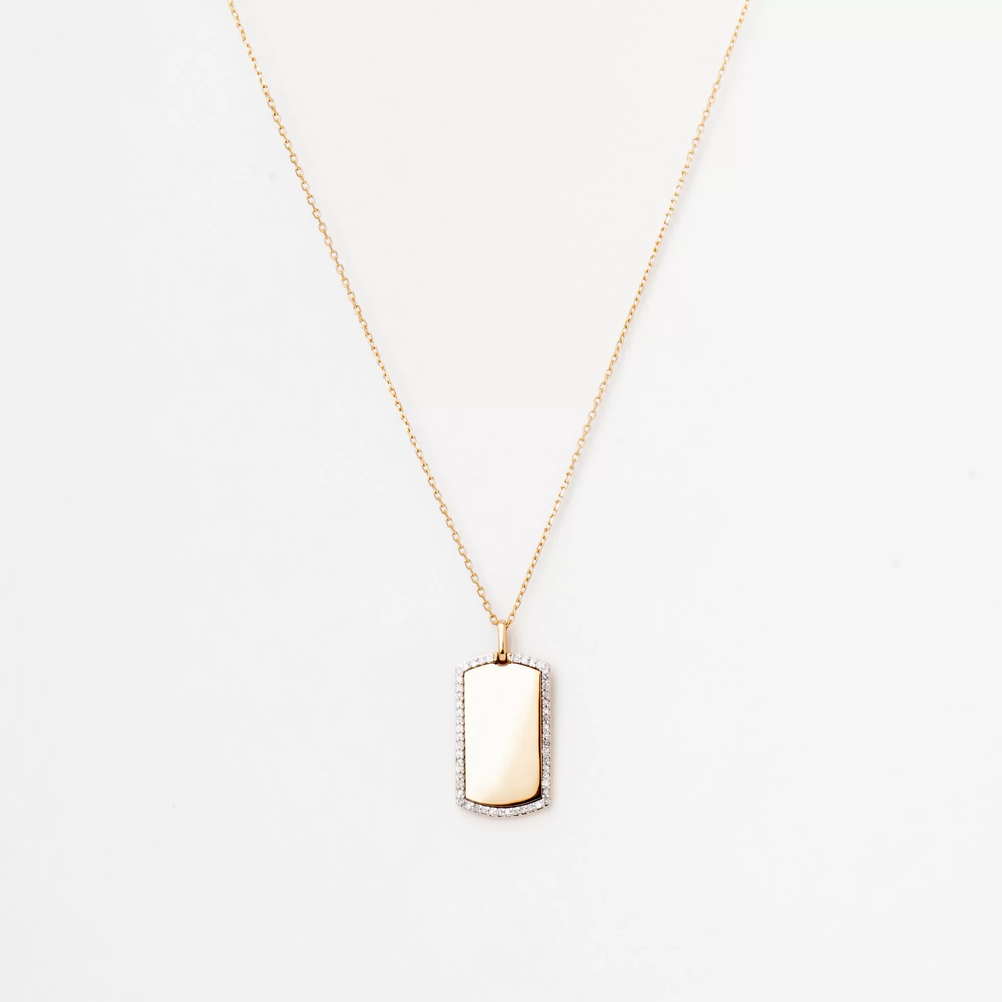 Pavé Dog Tag Necklace