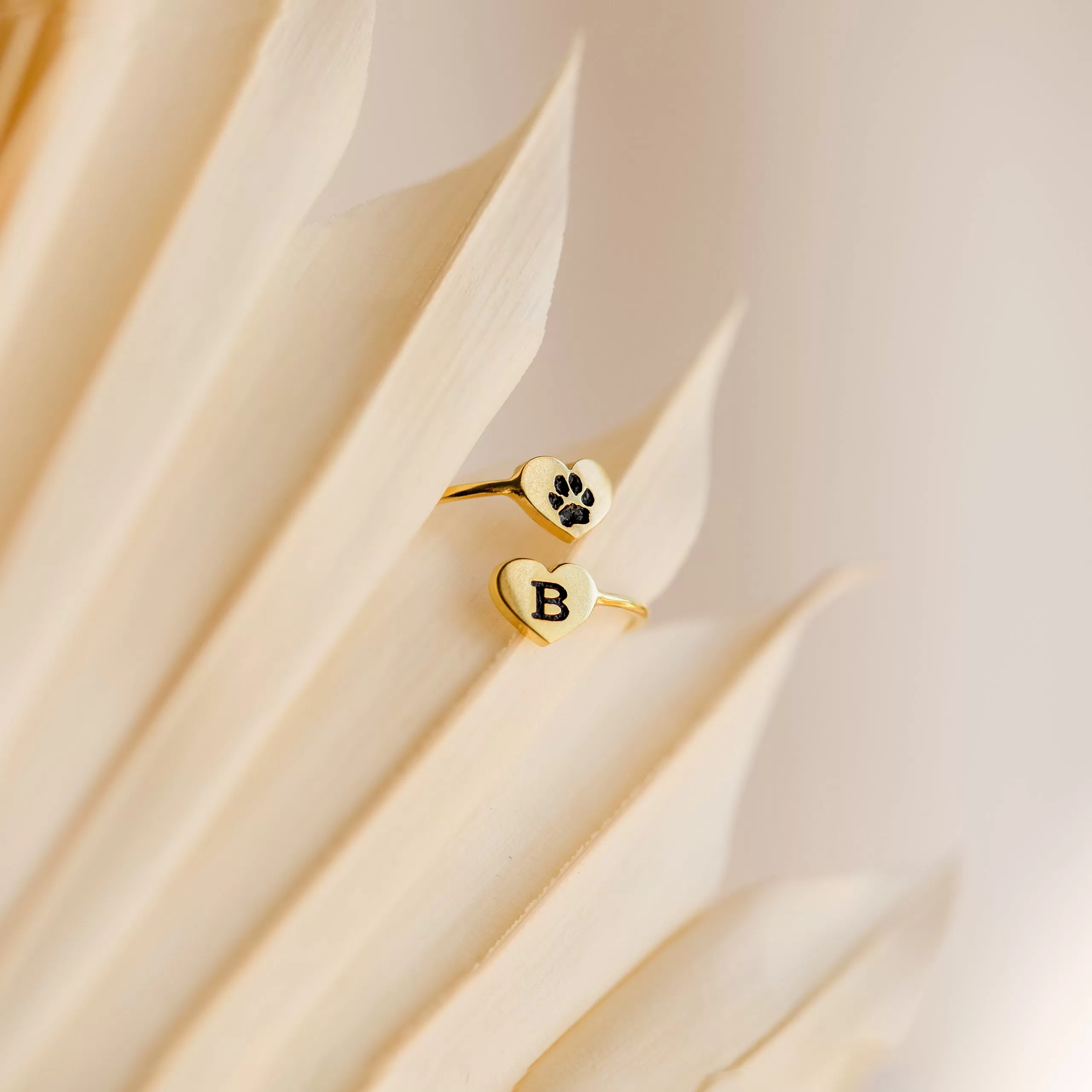 Paw Print Duo Heart Ring