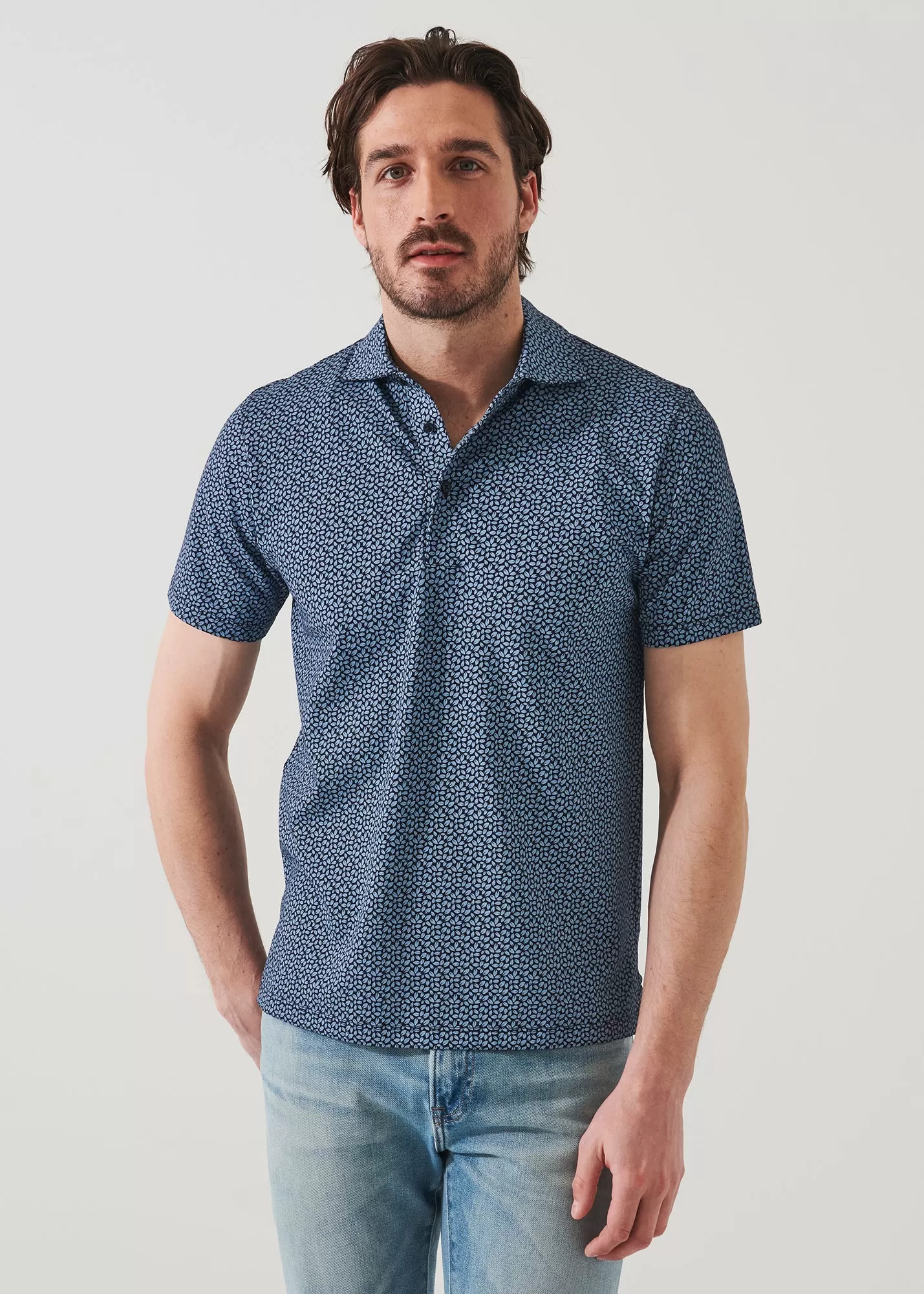 PIMA COTTON STRETCH PRINTED POLO