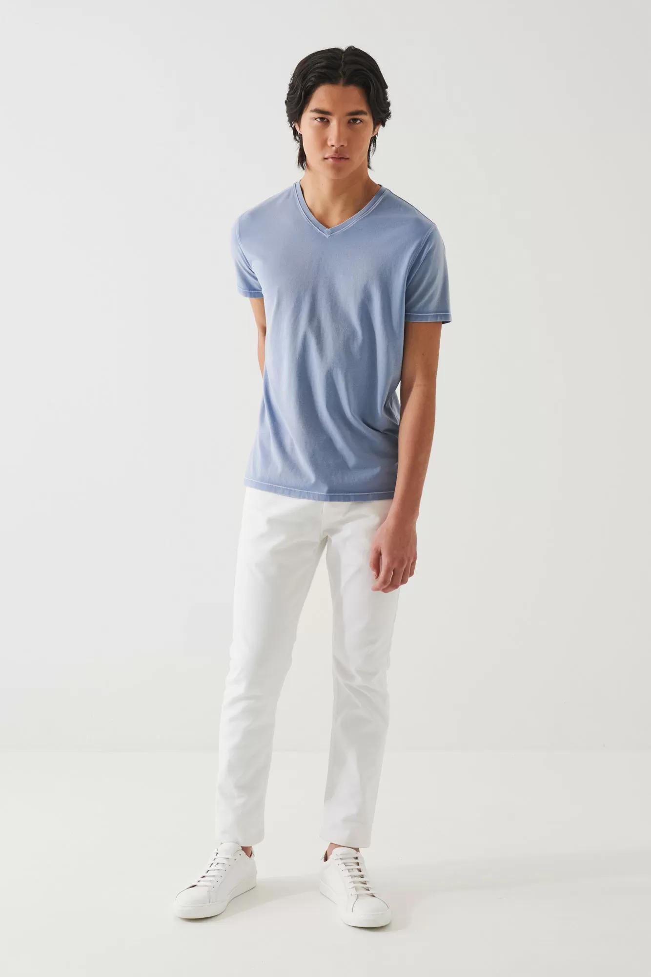 PIMA COTTON STRETCH VINTAGE WASH V-NECK T-SHIRT