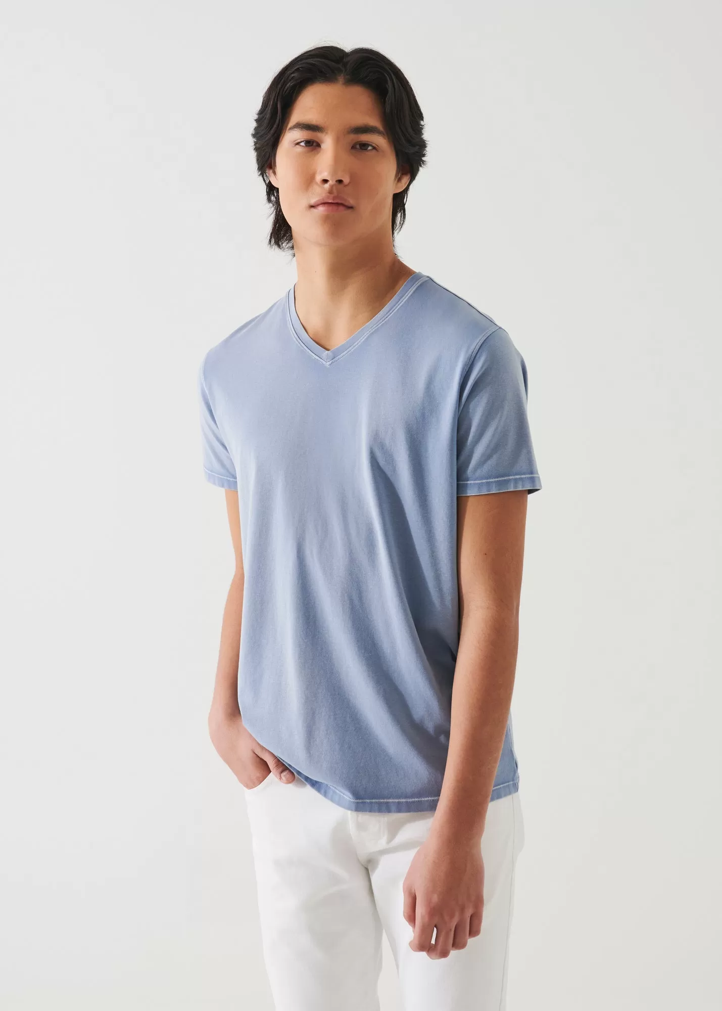 PIMA COTTON STRETCH VINTAGE WASH V-NECK T-SHIRT