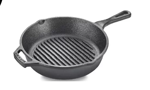 Prestige Pre-Seasoned Cast Iron Grill Pan, 25cm