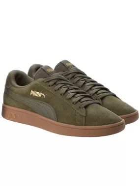 Puma men's low sneakers in Smash v2 suede 364989 19 forest green