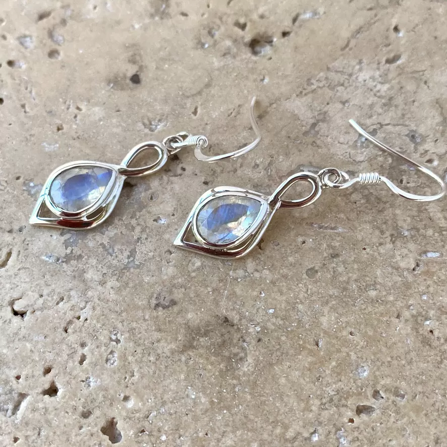 Rainbow Moonstone Earrings - Ciara