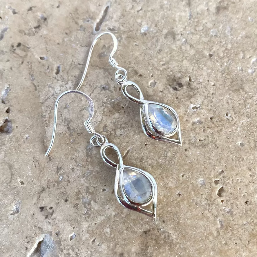 Rainbow Moonstone Earrings - Ciara