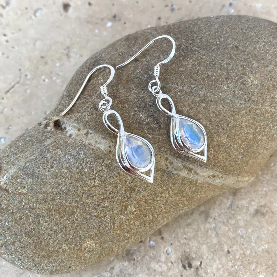 Rainbow Moonstone Earrings - Ciara