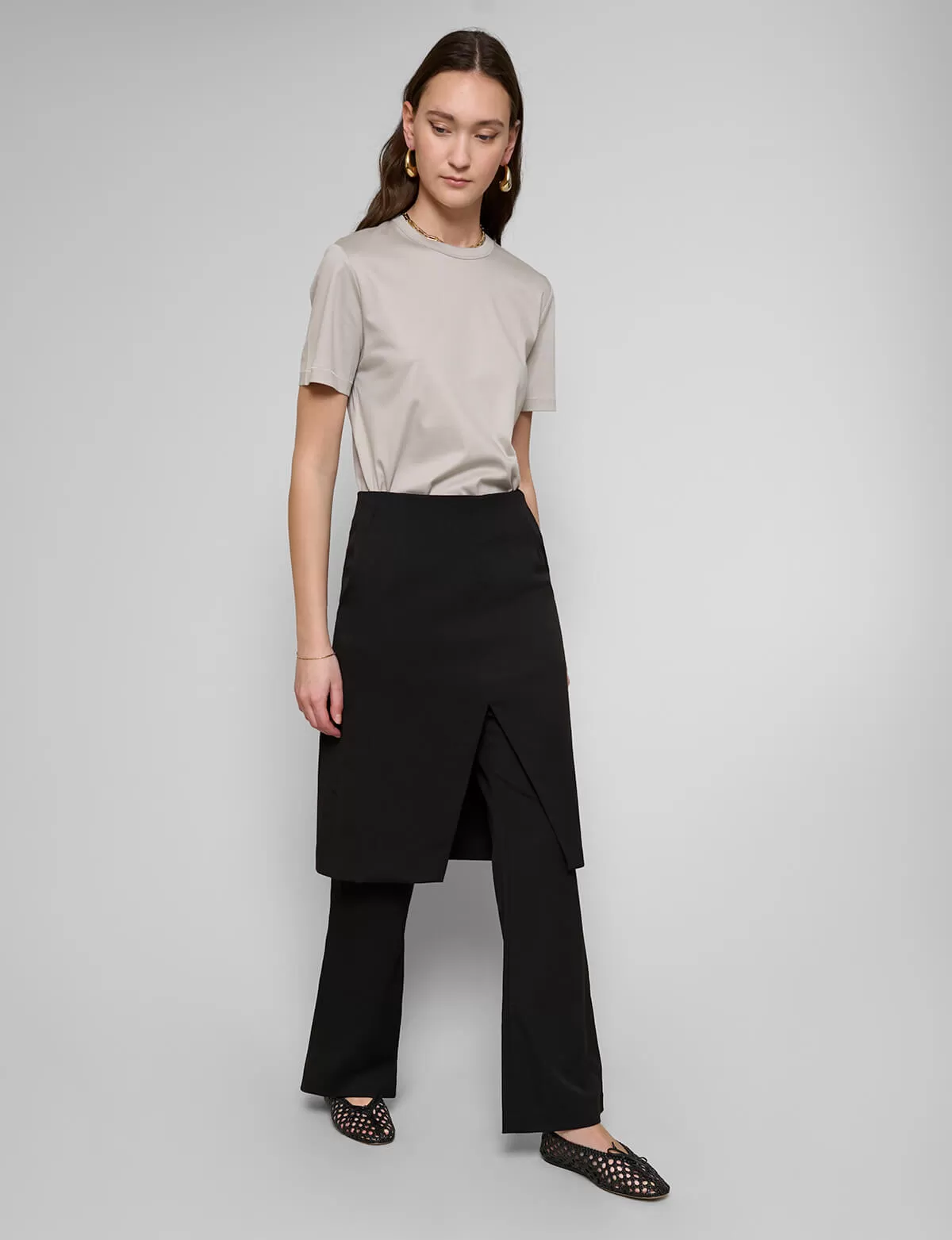 Ray Layered Skirt Pants