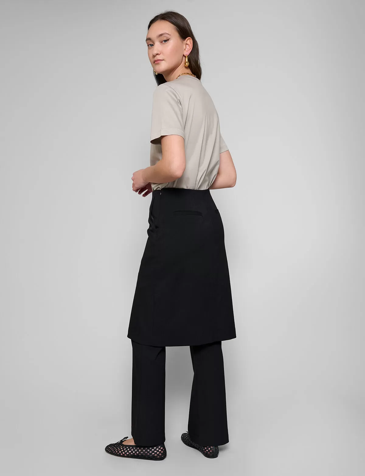 Ray Layered Skirt Pants