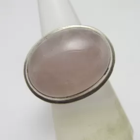 Rose Quartz Sterling Silver Ring Vintage c1980