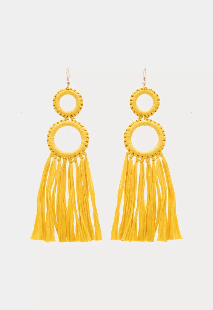 Round Paper Tassel Earrings