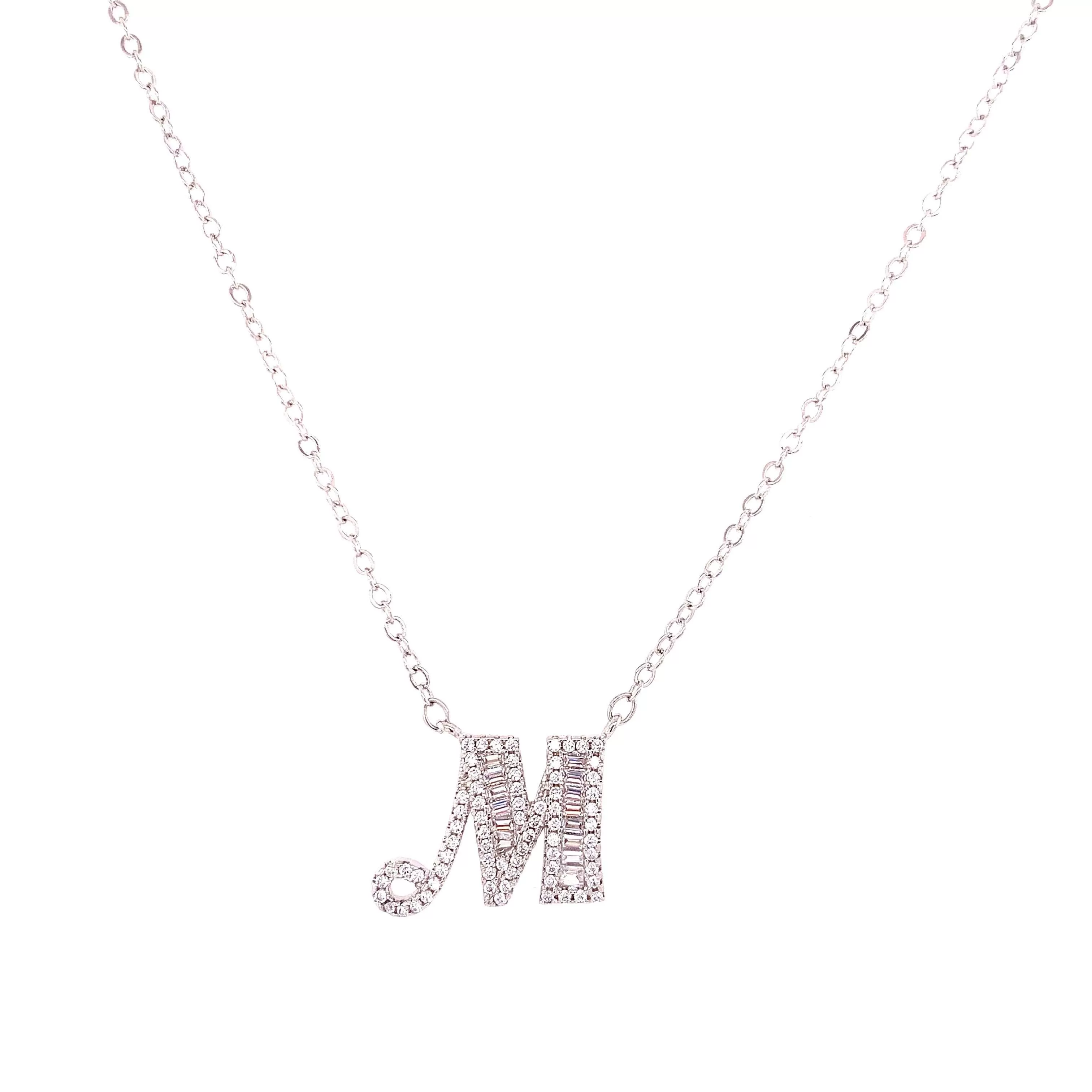 Script CZ Letter Necklace