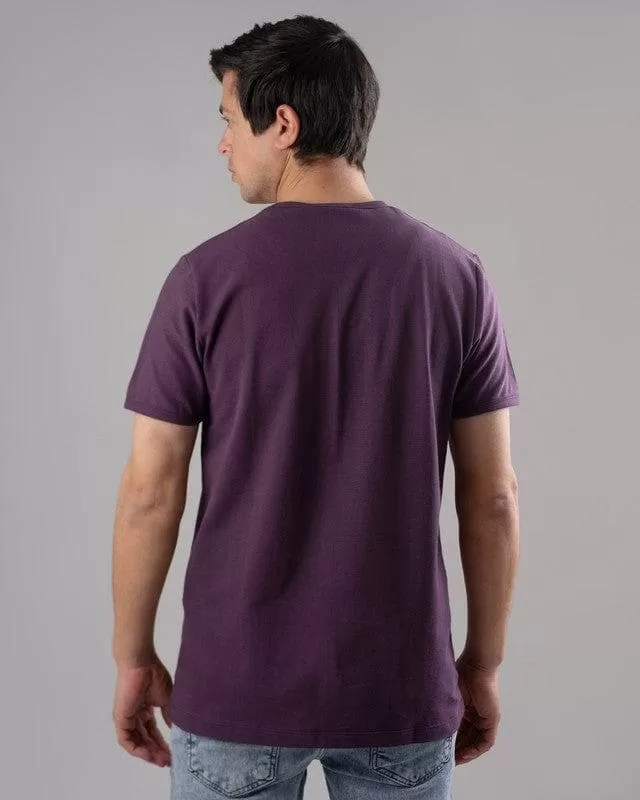 SHORT SLEEVE SLIM T-SHIRT - BURGUNDY