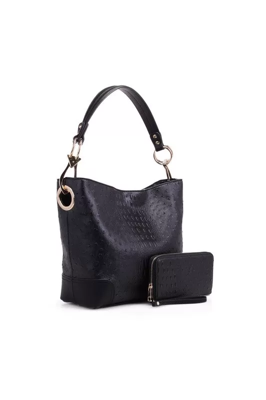 Soft Vegan Leather Hobo & Wallet Set