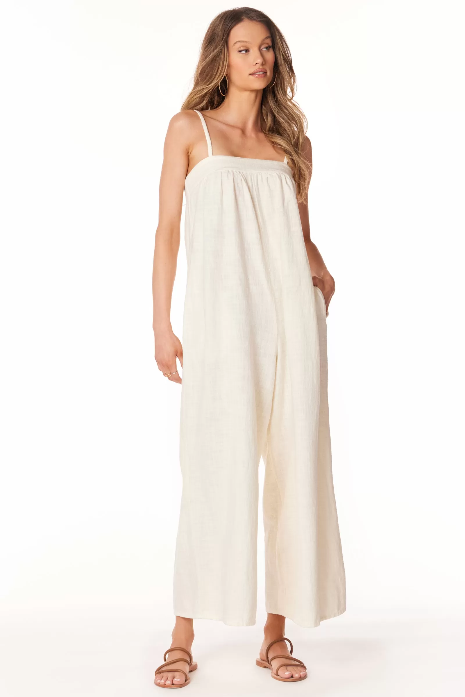 SQUARE NECK WIDE LEG JUMPSUIT