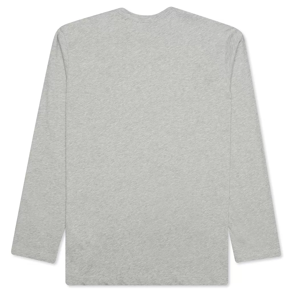 Stacked Heart L/S T-Shirt - Grey