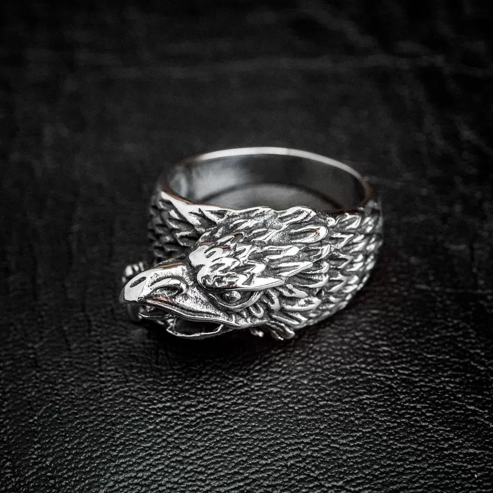 Stainless Steel Eagle Head Ring