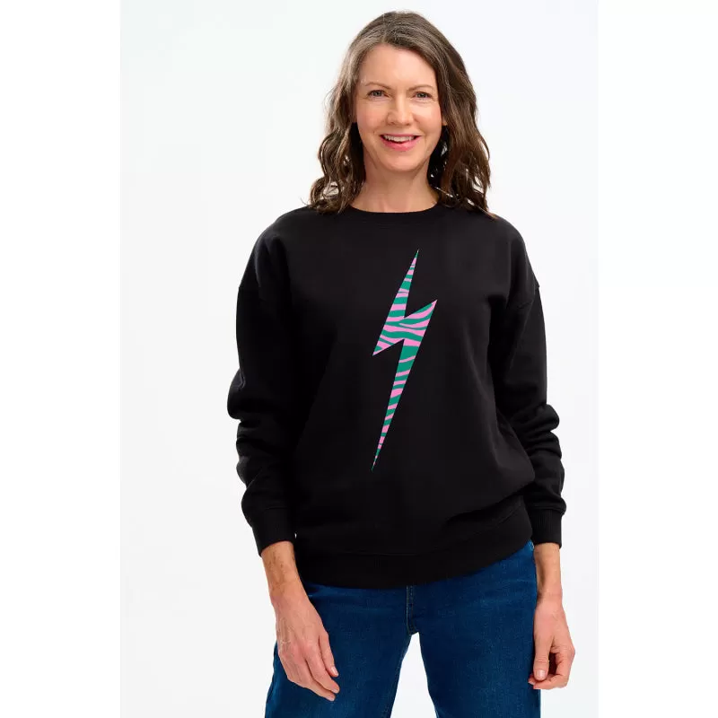 Sugarhill - Noah Sweatshirt -  Black Wild Lightning