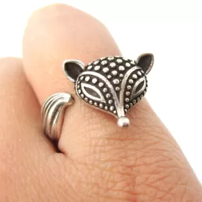 Textured Baby Fox Shaped Animal Ring in Silver | US Size 6 to 8