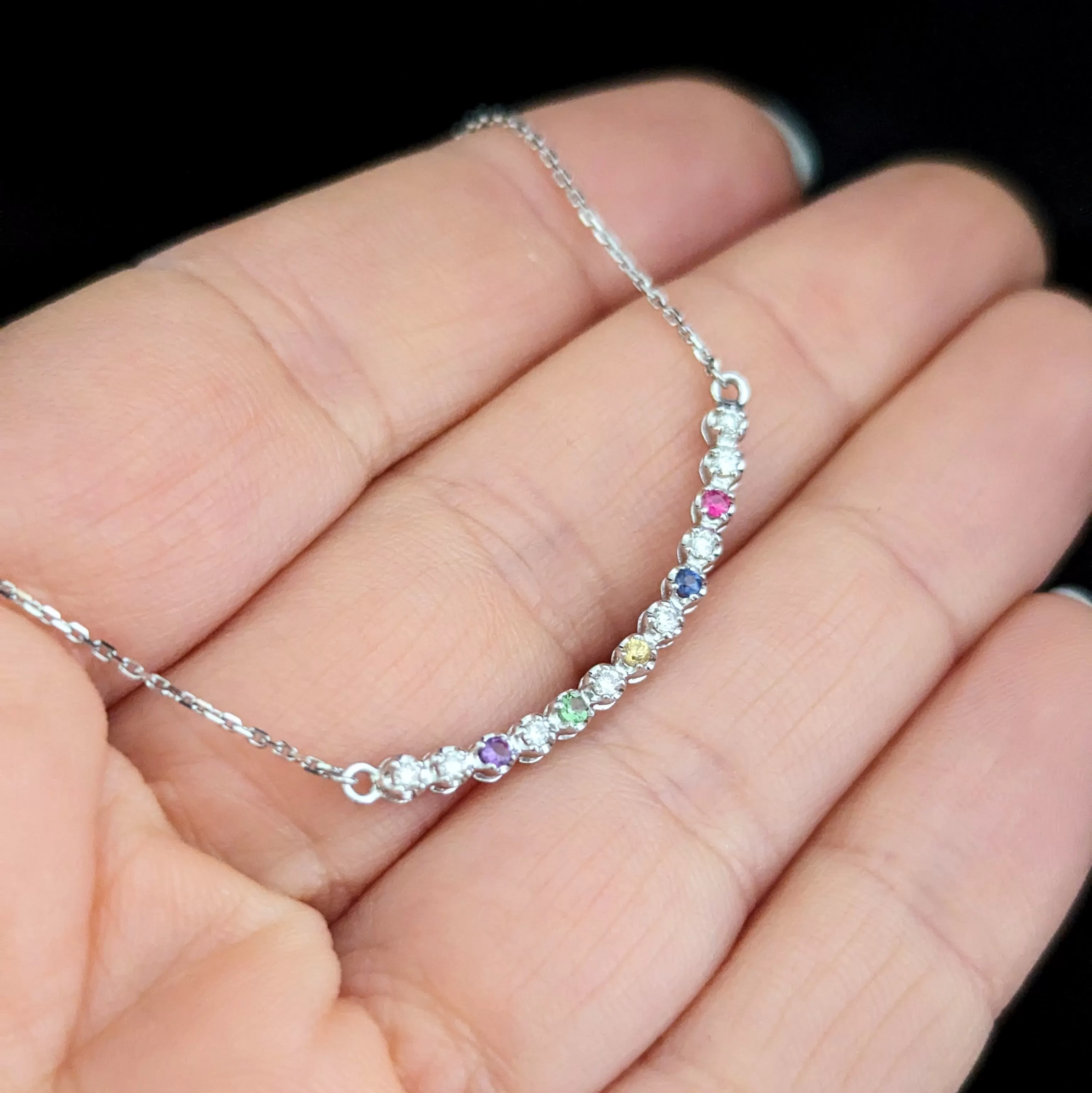 The Dover - Estate Diamonds Gemstones Platinum Smile Necklace