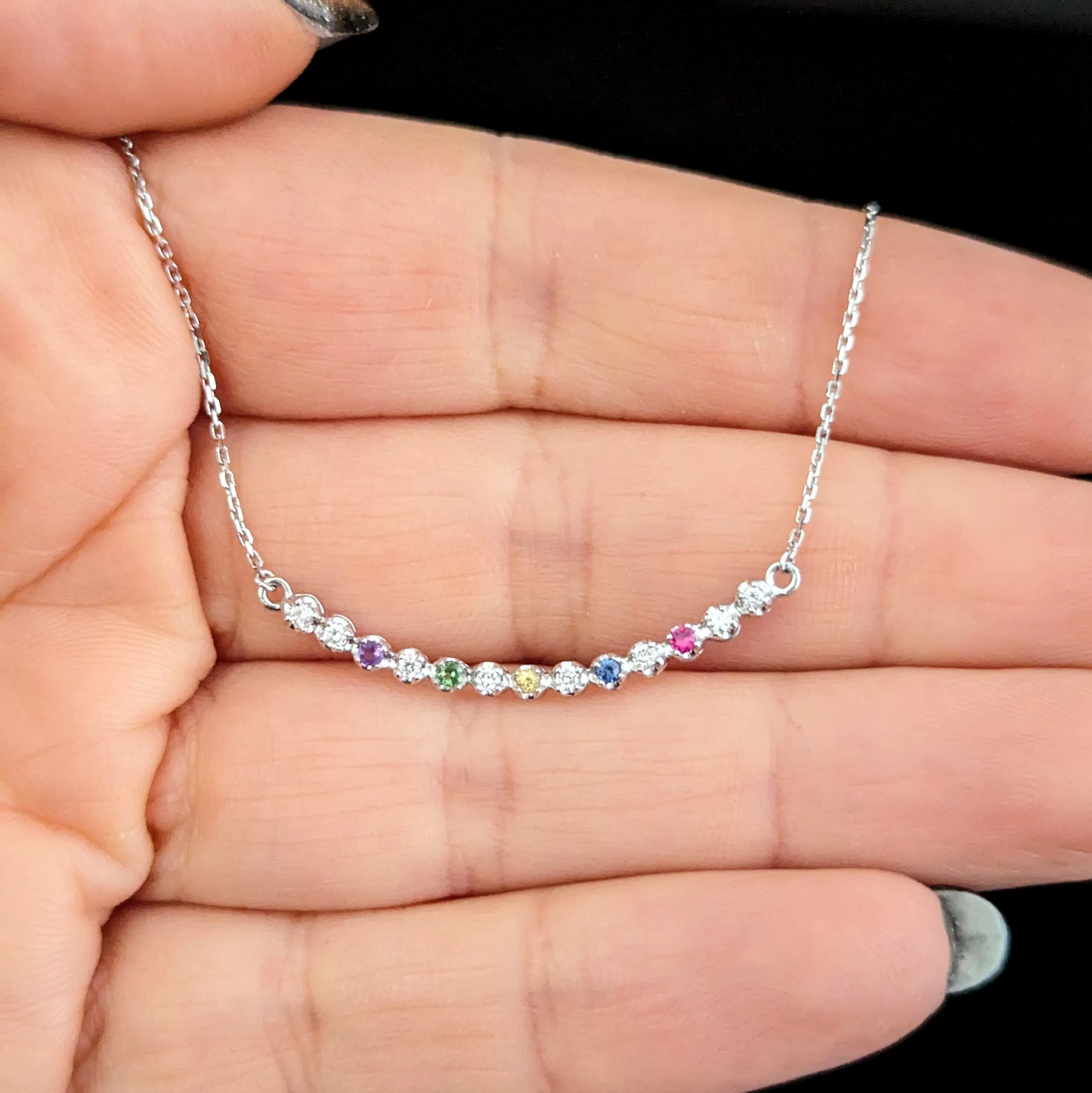 The Dover - Estate Diamonds Gemstones Platinum Smile Necklace