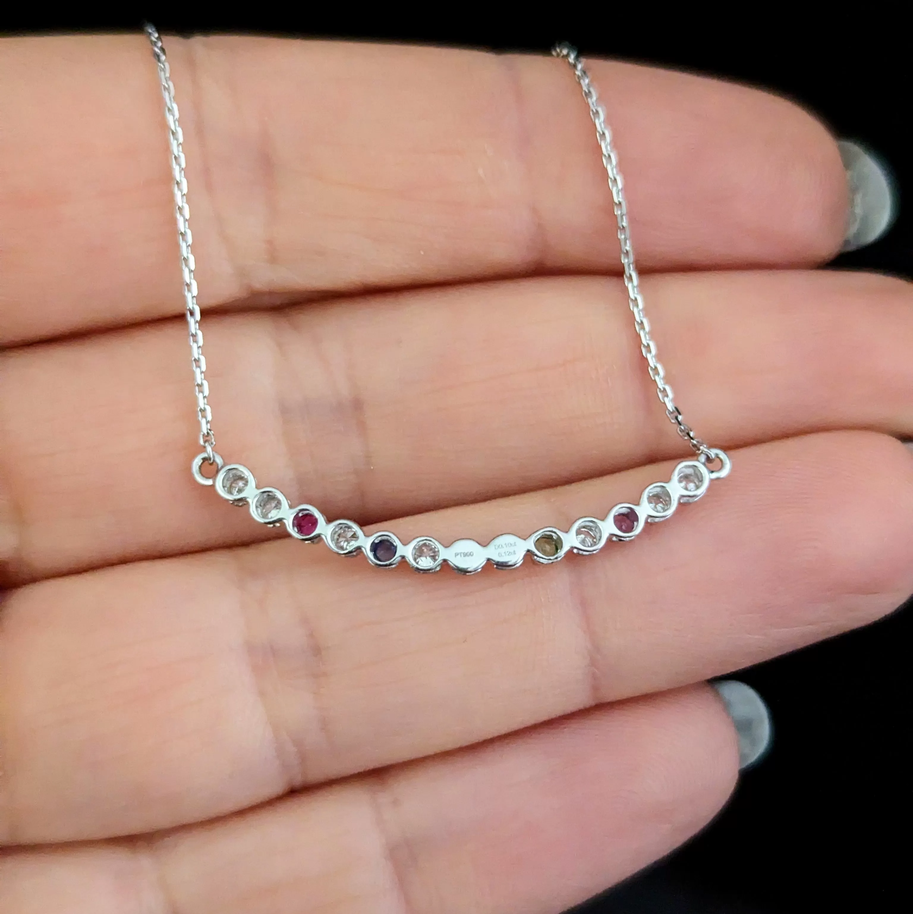 The Dover - Estate Diamonds Gemstones Platinum Smile Necklace