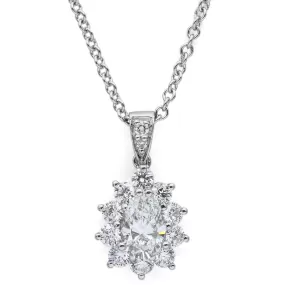 Tiffany & Co. 950 Platinum 1.51 TCW Diamond Pendant Necklace  $12,000 RRV Paper