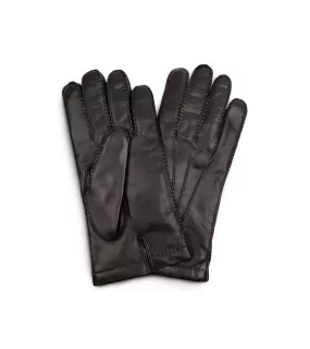 Trunk Cashmere Lined Napa Leather Gloves: Black