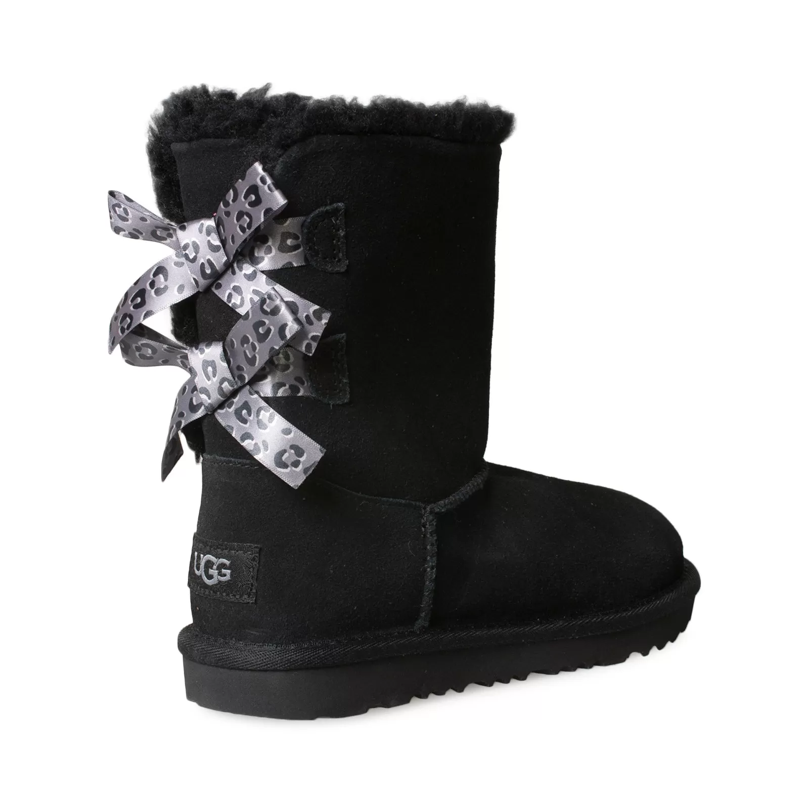 UGG Bailey Bow II Exotic Black Boots - Youth