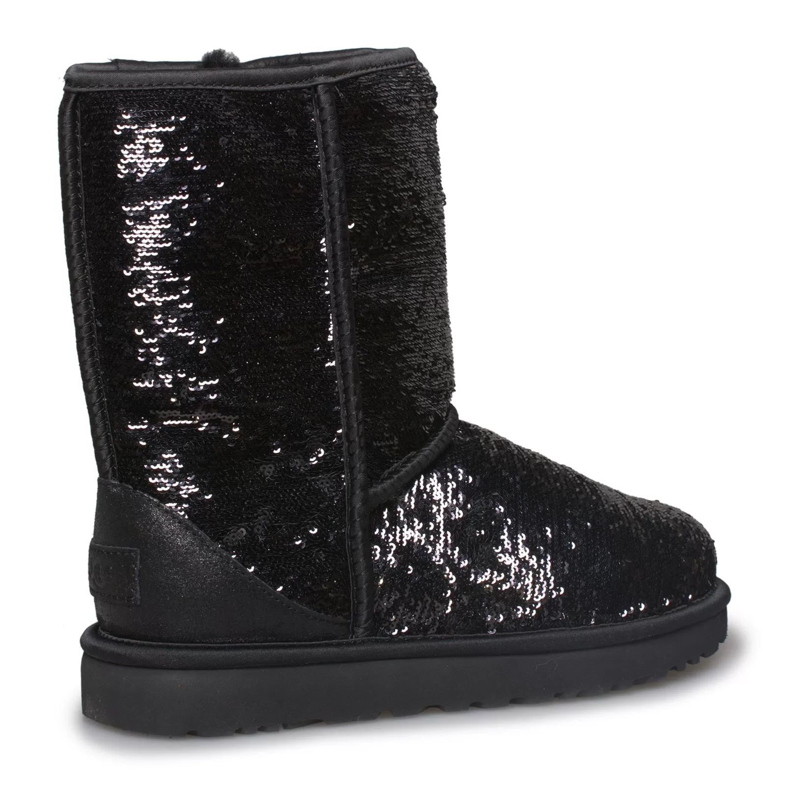 UGG Classic Short Cosmos Sequin Black / Gunmetal Boots - Women's