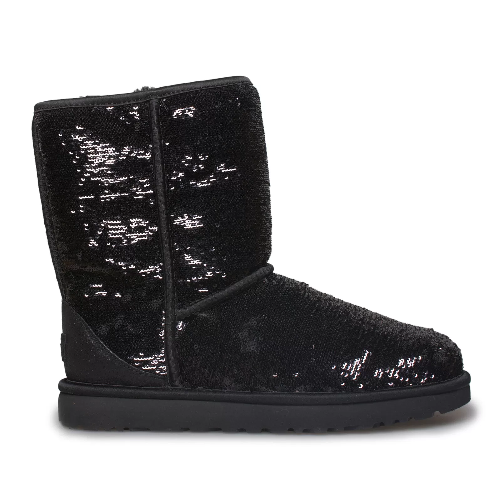 UGG Classic Short Cosmos Sequin Black / Gunmetal Boots - Women's