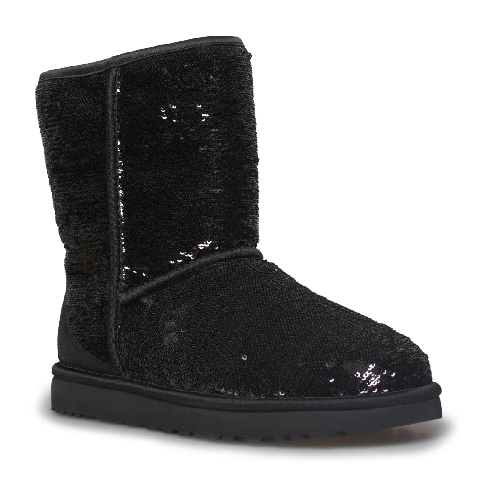 UGG Classic Short Cosmos Sequin Black / Gunmetal Boots - Women's