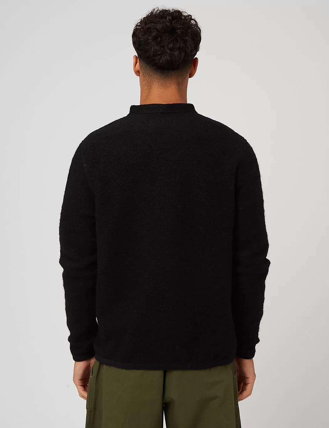 Universal Works Cardigan (Wool Fleece) - Black