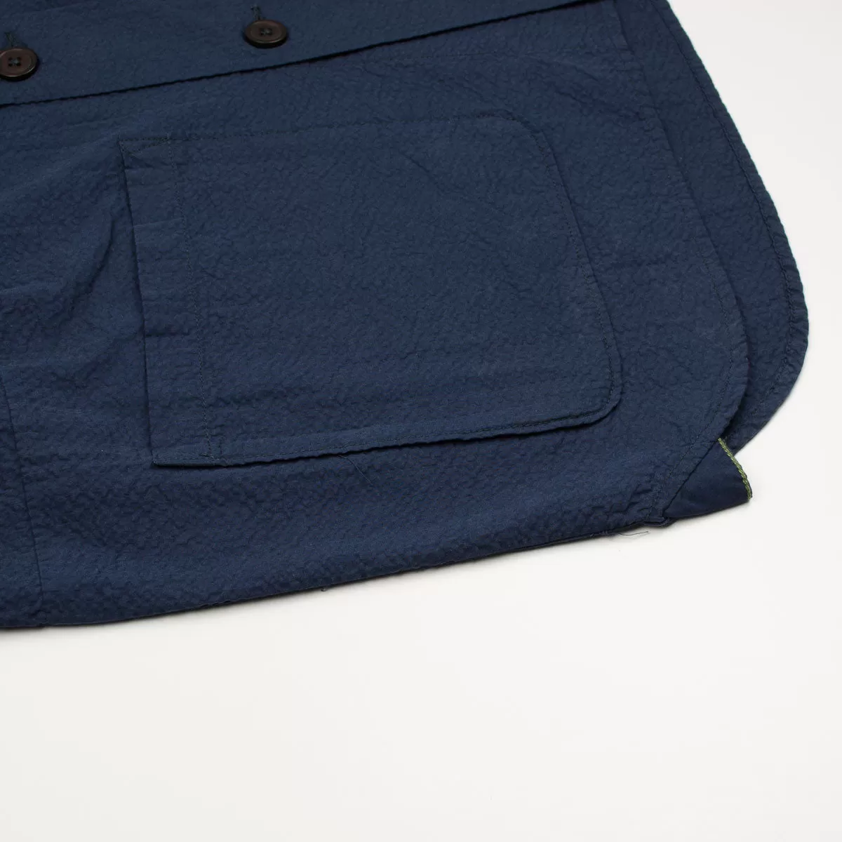 Universal Works - Travail Shirt Cotton Seersucker - Navy