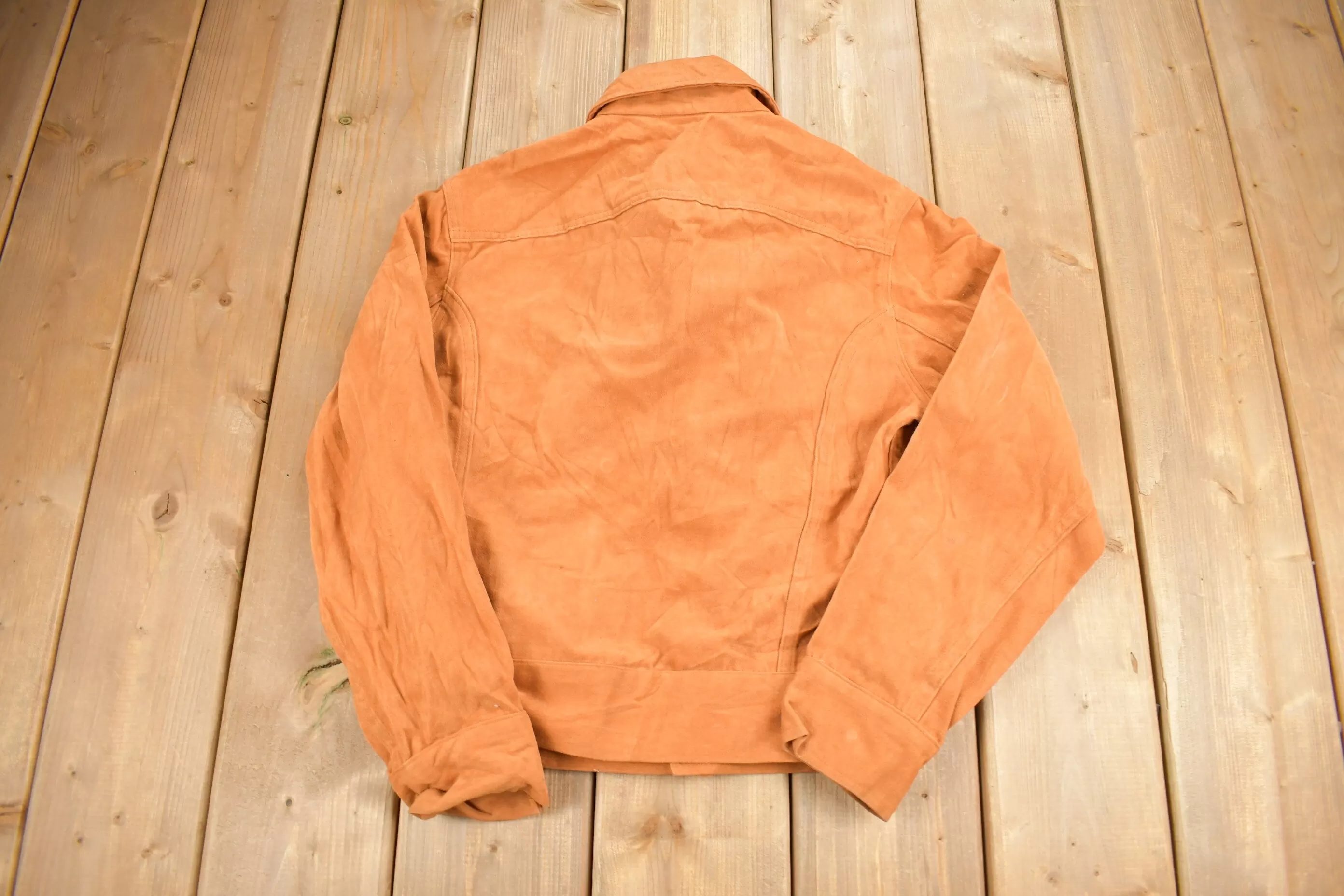 Vintage 1960s Male Burnt Orange Shacket Button Up / Stiff / Heavy Weight / Outdoorsman / True Vintage / Western Style