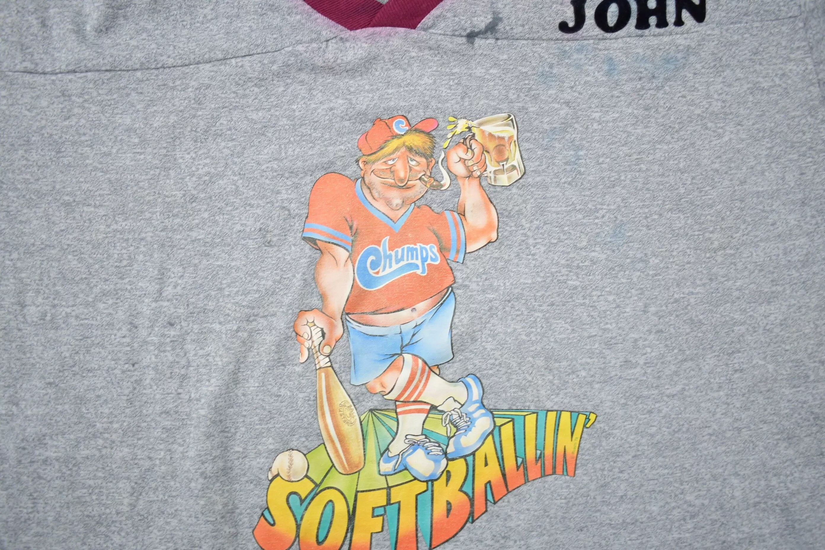 Vintage 1970s Softballin' Graphic T Shirt / Vintage T Shirt / Streetwear / Graphic Tee / Single Stitch / Made In USA