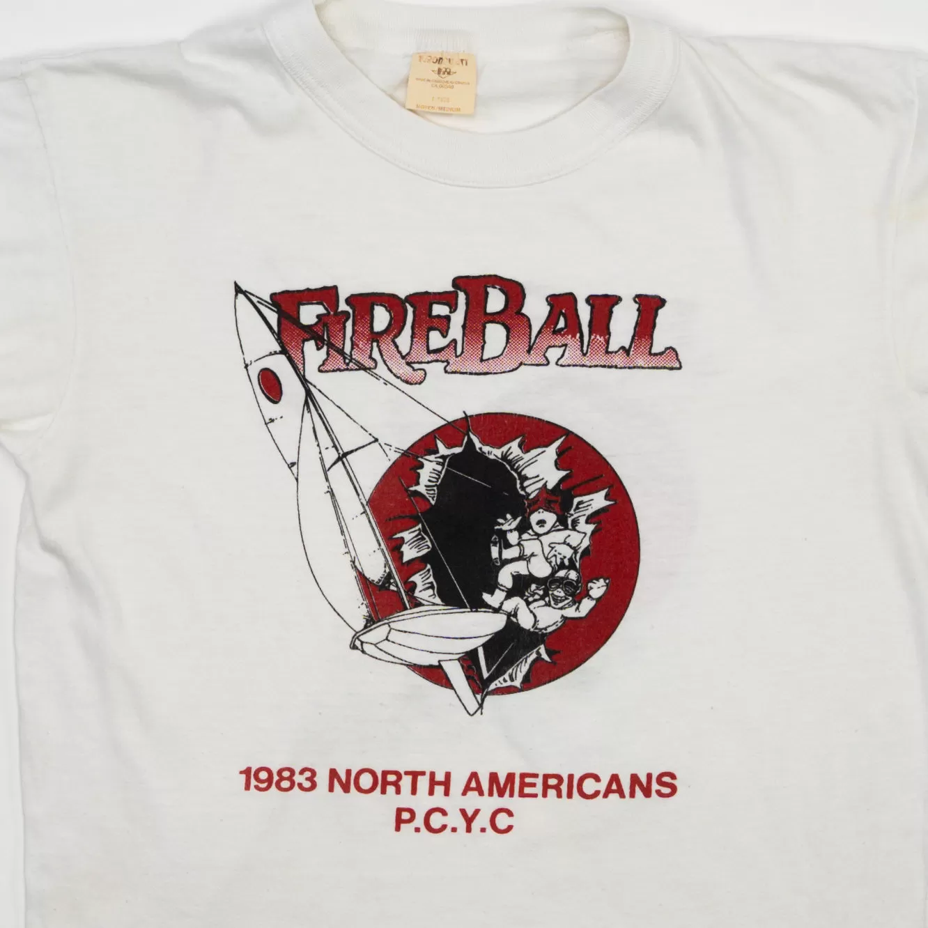 Vintage '83 White Fire Ball Baby Tee (S/XS)