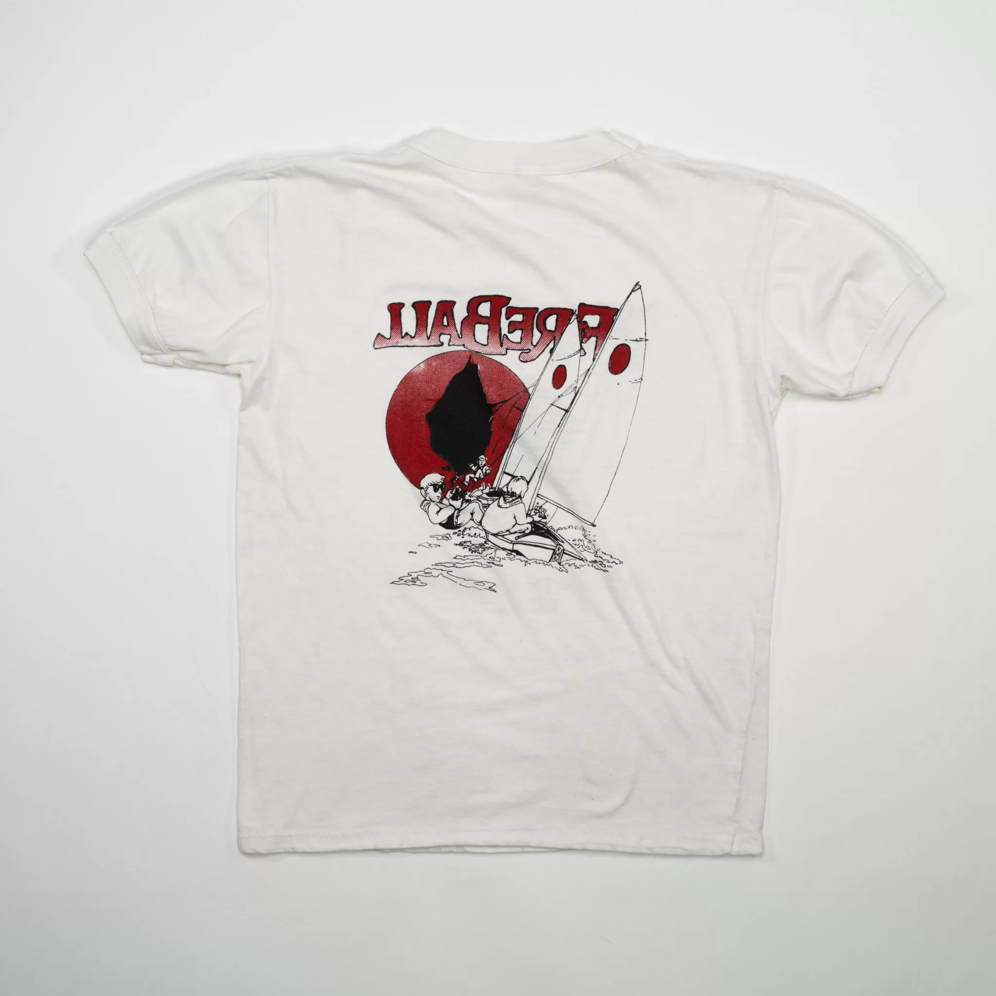 Vintage '83 White Fire Ball Baby Tee (S/XS)