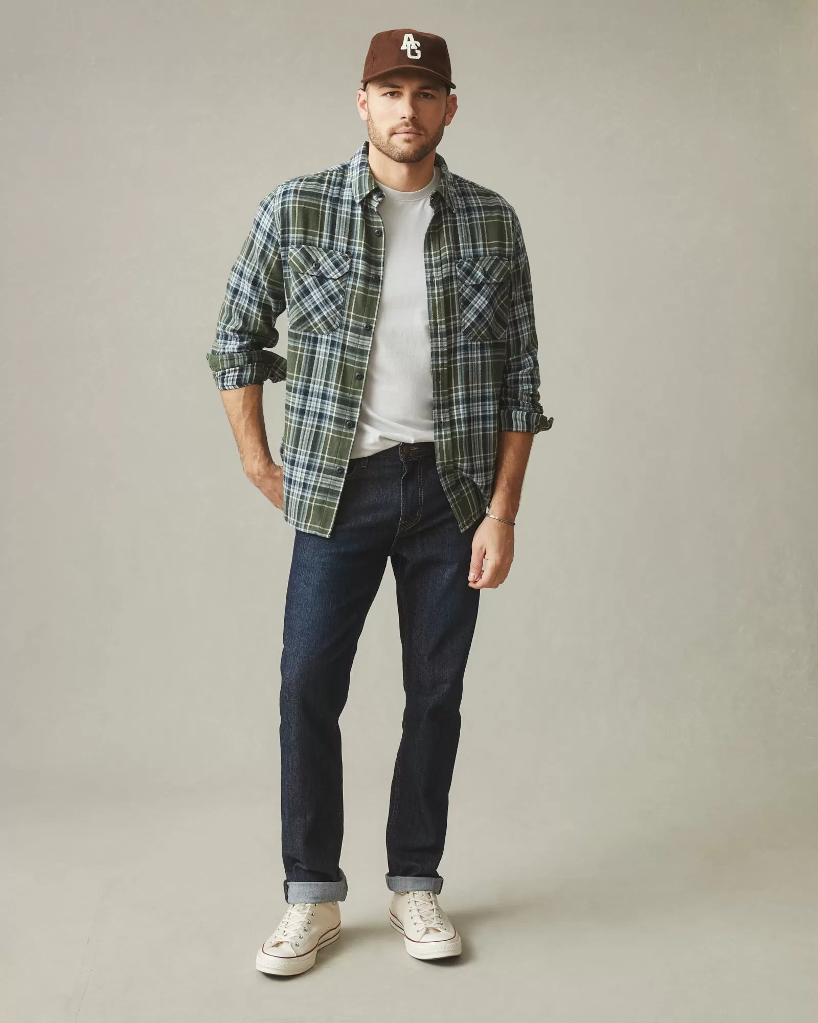 Vintage Flannel - Sage Plaid