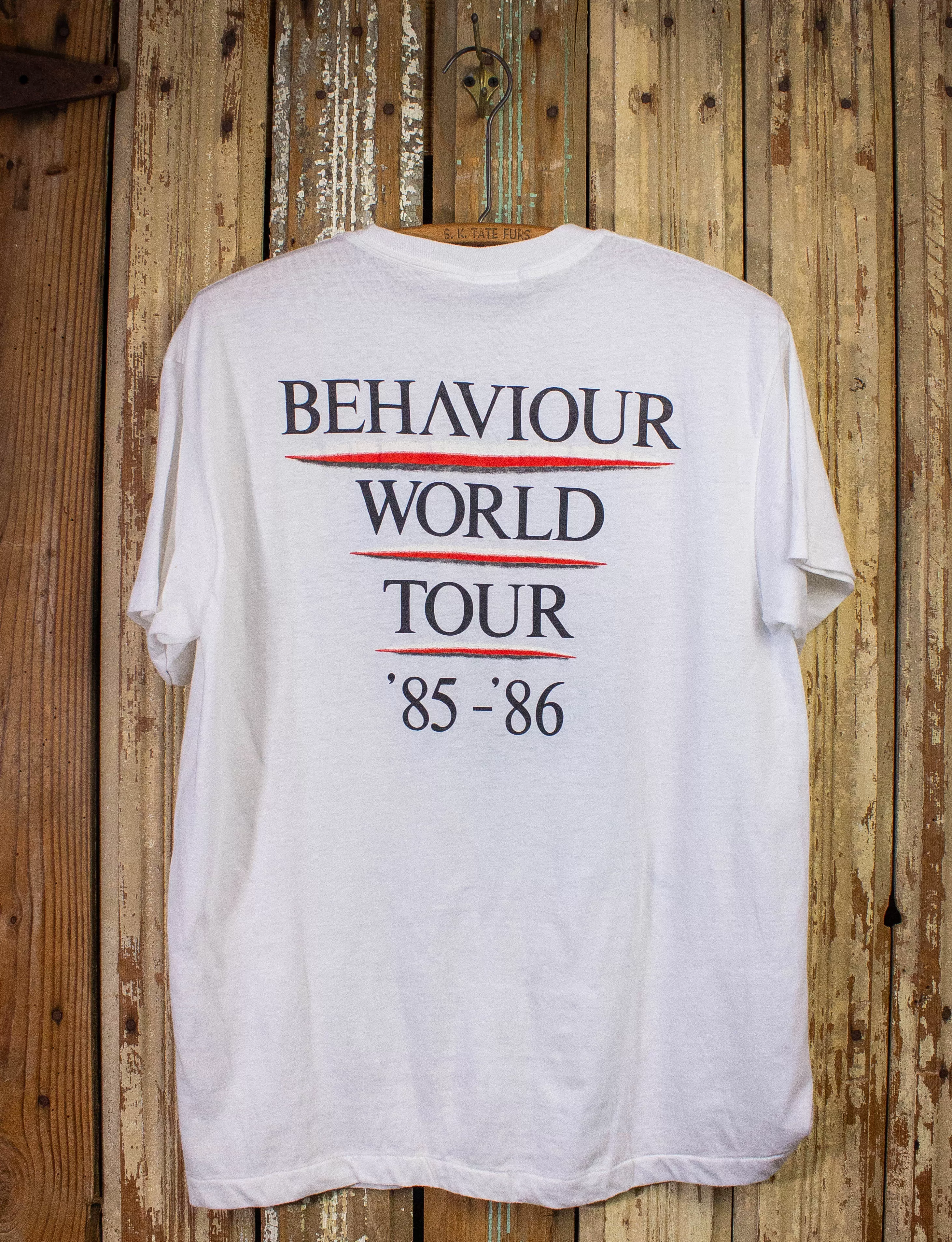 Vintage Saga Behaviour World Tour Concert T Shirt 1985-86 White Large