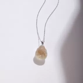 White South Sea Baroque Pearl Geode Pendant with Diamond