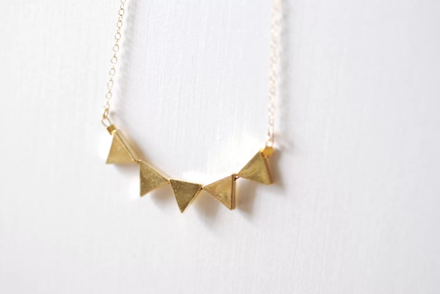 Wholesale Gold Triangle Necklace, Geometric Jewelry, triangle banner necklace, Triangle Necklace