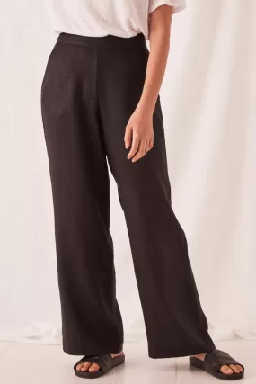 Wide Leg Canvas Black Pant